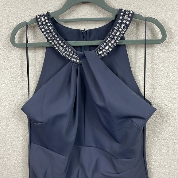 NWT Alex Evenings Sheath Compression Dress Embellished Halter Style Neckline 14 - Picture 6 of 16